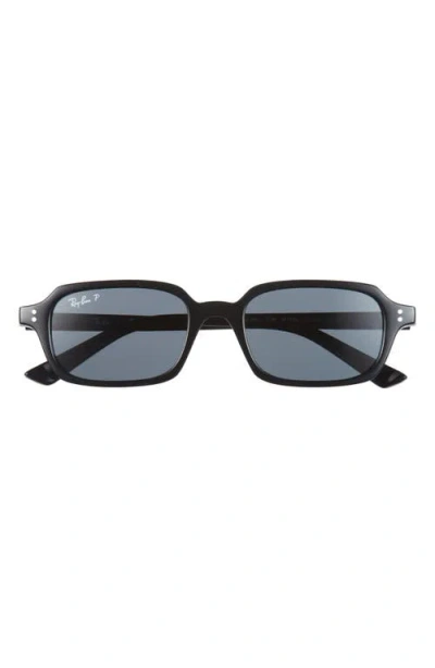 Ray Ban Ray-ban 49mm Polarized Pillow Sunglasses In Black
