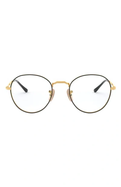 Ray Ban Ray-ban 49mm Round Optical Glasses In Pattern