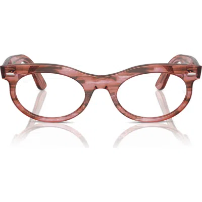 Ray Ban Ray-ban 50mm Oval Optical Glasses In Pink