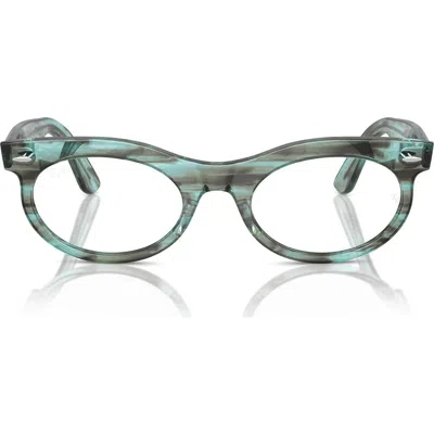 Ray Ban Ray-ban 50mm Oval Optical Glasses In Green