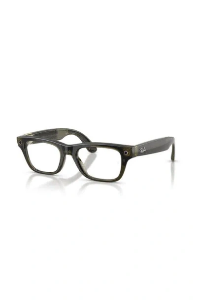 Ray Ban Ray-ban 50mm Rectangle Optical Glasses In Black