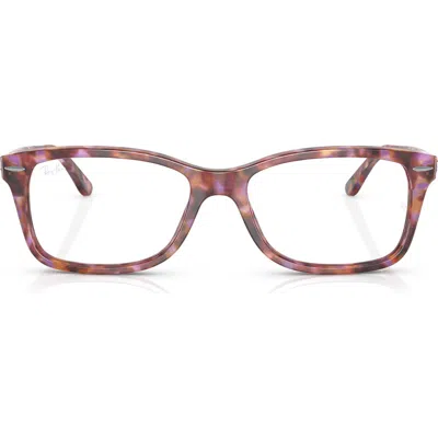 Ray Ban Ray-ban 50mm Square Optical Glasses In Brown