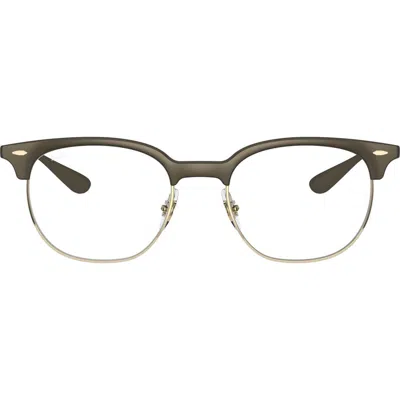 Ray Ban Ray-ban 51mm Round Optical Glasses In Brown