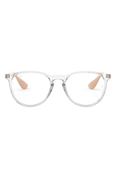 Ray Ban Ray-ban 51mm Round Optical Glasses In Gray