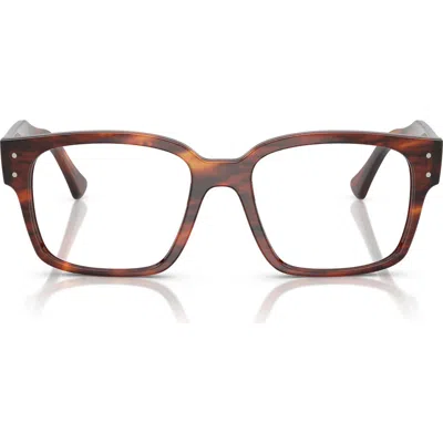 Ray Ban Ray-ban 51mm Square Optical Glasses In Brown