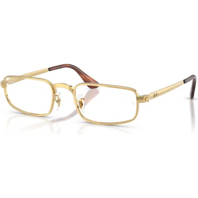 Ray Ban Ray-ban 52mm Oval Optical Glasses In Gold