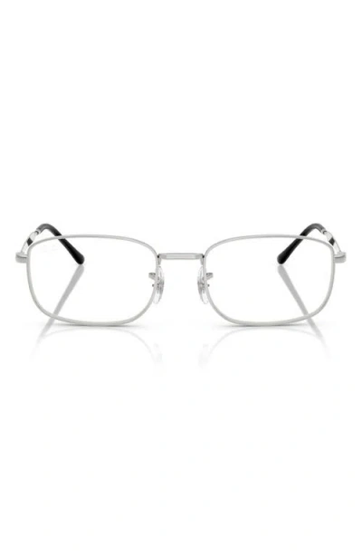Ray Ban Ray-ban 52mm Pillow Optical Glasses In Silver