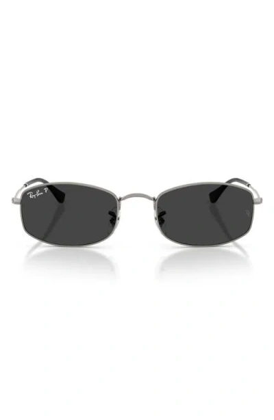 Ray Ban Ray-ban 52mm Polarized Irregular Sunglasses In Silver
