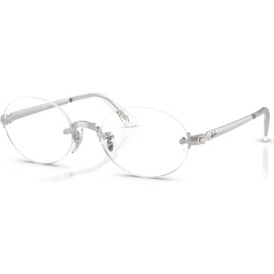 Ray Ban Ray-ban 52mm Rectangle Optical Glasses In Pattern