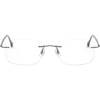 Ray Ban Ray-ban 52mm Rectangular Optical Glasses In Gold