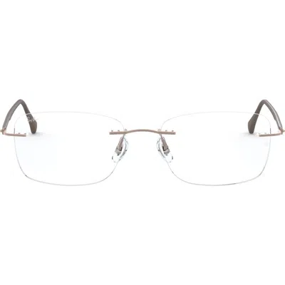 Ray Ban Ray-ban 52mm Rectangular Optical Glasses In Gold