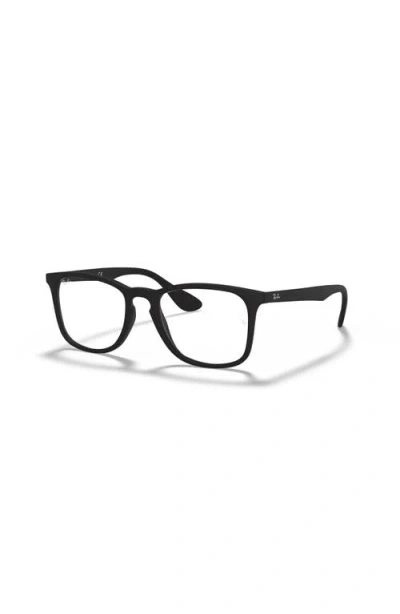 Ray Ban Ray-ban 52mm Square Optical Glasses In Black