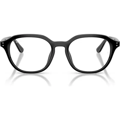 Ray Ban Ray-ban 52mm Square Optical Glasses In Black