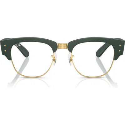 Ray Ban Ray-ban 52mm Square Optical Glasses In Gold Green