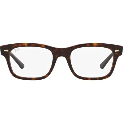 Ray Ban Ray-ban 52mm Square Optical Glasses In Brown