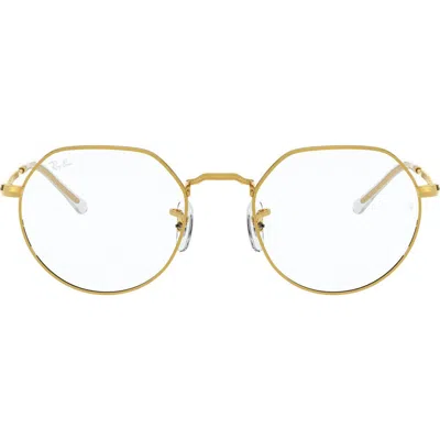 Ray Ban Ray-ban 53mm Metal Optical Glasses In Gold