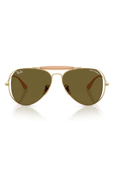 Ray Ban Ray-ban 53mm Outdoorsman Ii Pilot Sunglasses In Gold