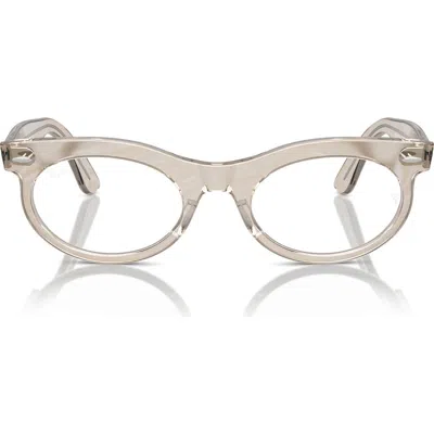 Ray Ban Ray-ban 53mm Oval Optical Glasses In Gray