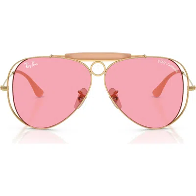 Ray Ban Ray-ban 53mm Shooter Pilot Sunglasses In Pink