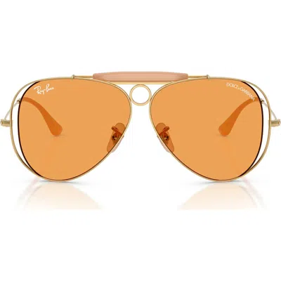 Ray Ban Ray-ban 53mm Shooter Pilot Sunglasses In Yellow