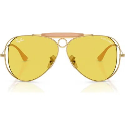 Ray Ban Ray-ban 53mm Shooter Pilot Sunglasses In Yellow