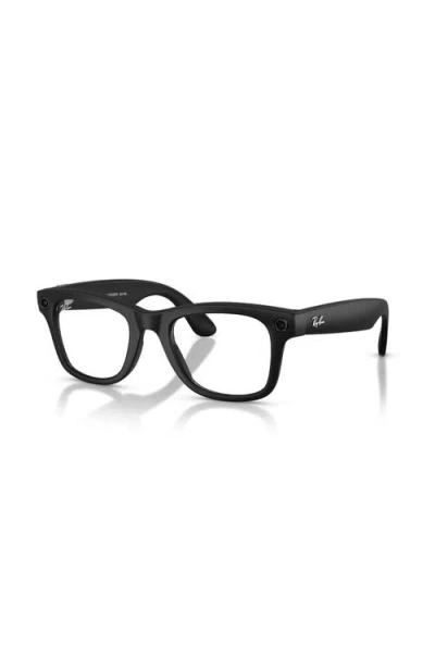 Ray Ban Ray-ban 53mm Square Optical Glasses In Black