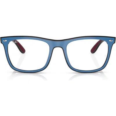 Ray Ban Ray-ban 53mm Square Optical Glasses In Blue