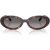 Ray Ban Ray-ban 54mm Gradient Polarized Oval Sunglasses In Brown