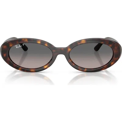 RAY BAN RAY-BAN 54MM GRADIENT POLARIZED OVAL SUNGLASSES