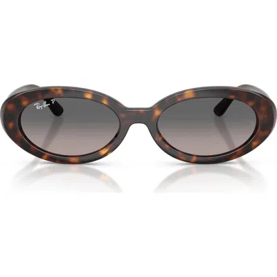 Ray Ban Ray-ban 54mm Gradient Polarized Oval Sunglasses In Pattern