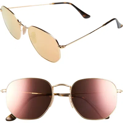 Ray Ban Ray-ban 54mm Hexagonal Flat Lens Sunglasses In Multi
