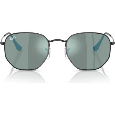 Ray Ban Ray-ban 54mm Hexagonal Flat Lens Sunglasses In Orange
