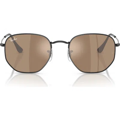 Ray Ban Ray-ban 54mm Hexagonal Flat Lens Sunglasses In Pattern