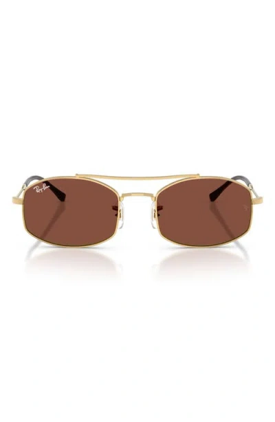 Ray Ban Ray-ban 54mm Oval Sunglasses In Metallic