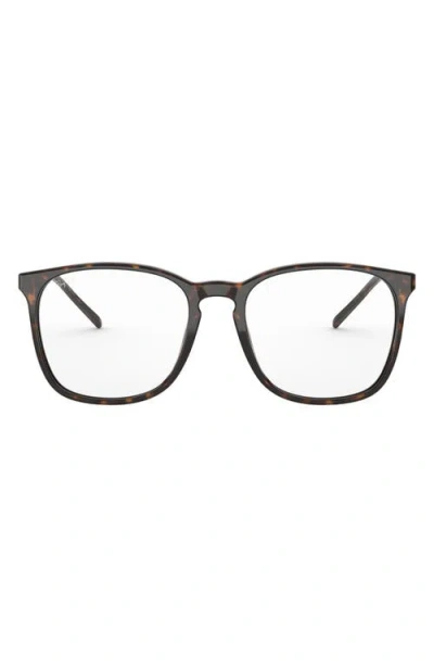 Ray Ban Ray-ban 54mm Square Optical Glasses In Brown