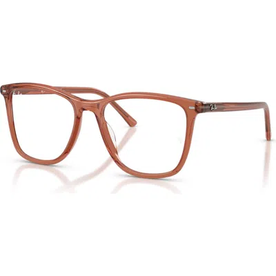 Ray Ban Ray-ban 54mm Square Optical Glasses In Brown