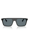 Ray Ban Ray-ban 55mm Polarized Square Sunglasses In White