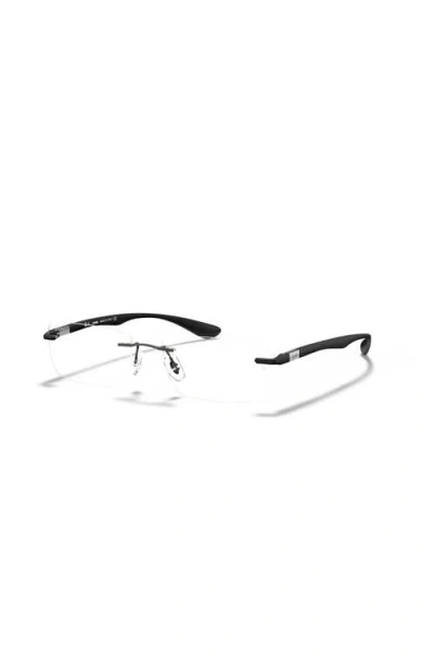 Ray Ban Ray-ban 56mm Rectangle Optical Glasses In Red