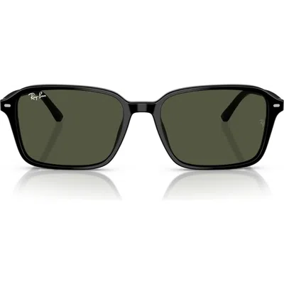 Ray Ban Raimond Sunglasses Black Frame Green Lenses 58-18 In Schwarz