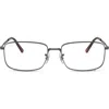 Ray Ban Ray-ban 57mm Rectangular Optical Glasses In Silver