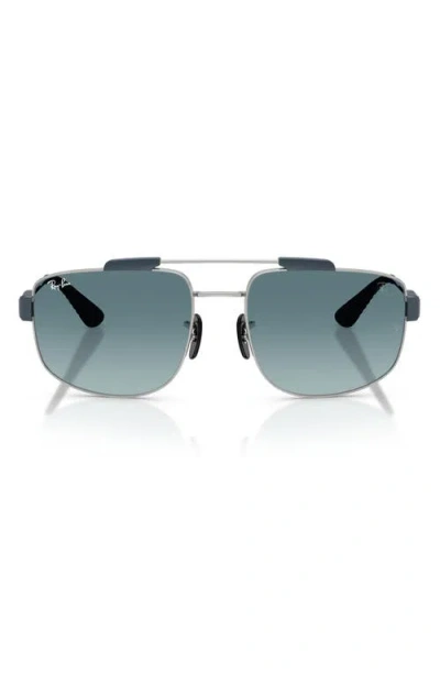 Ray Ban Ray-ban 58mm Ferrari Gradient Square Sunglasses In Green