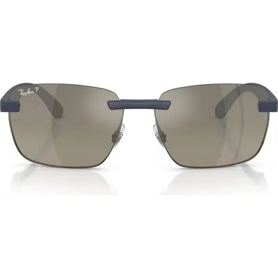 Ray Ban Ray-ban 59mm Polarized Rimless Sunglasses In Gray