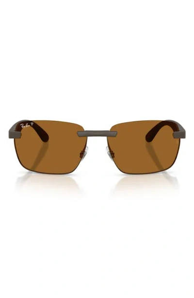 Ray Ban Ray-ban 59mm Polarized Rimless Sunglasses In Red