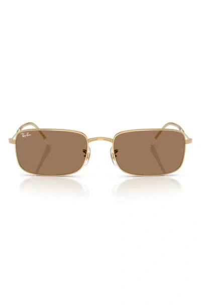 Ray Ban Ray-ban 59mm Rectangle Sunglasses In Gold