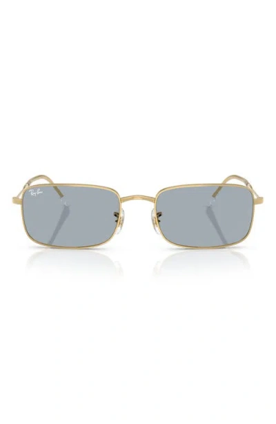 Ray Ban Ray-ban 59mm Rectangle Sunglasses In Metallic