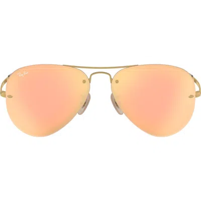 Ray Ban Ray-ban 59mm Semi Rimless Aviator Sunglasses In Gold