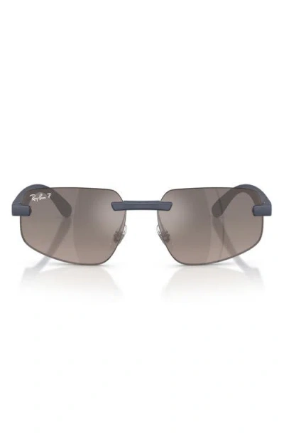 Ray Ban Ray-ban 60mm Polarized Irregular Sunglasses In Gray