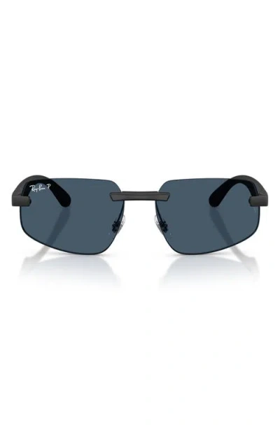 Ray Ban Ray-ban 60mm Polarized Irregular Sunglasses In Neutral
