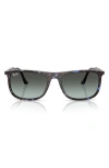 Ray Ban Ray-ban 61mm Polarized Gradient Rectangular Sunglasses In Black