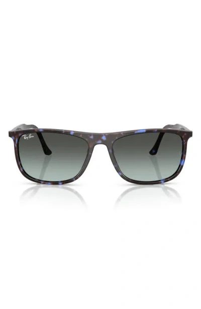 Ray Ban Ray-ban 61mm Polarized Gradient Rectangular Sunglasses In Black